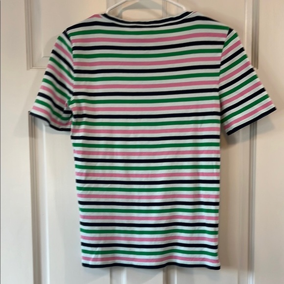 J. Crew Perfect Fit Colorful Striped Short Sleeve Cotton Shirt - Size Small - Picture 8 of 10